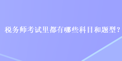 稅務(wù)師考試?yán)锒加心男┛颇亢皖}型？