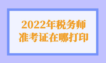 2022年稅務(wù)師 準考證在哪打印