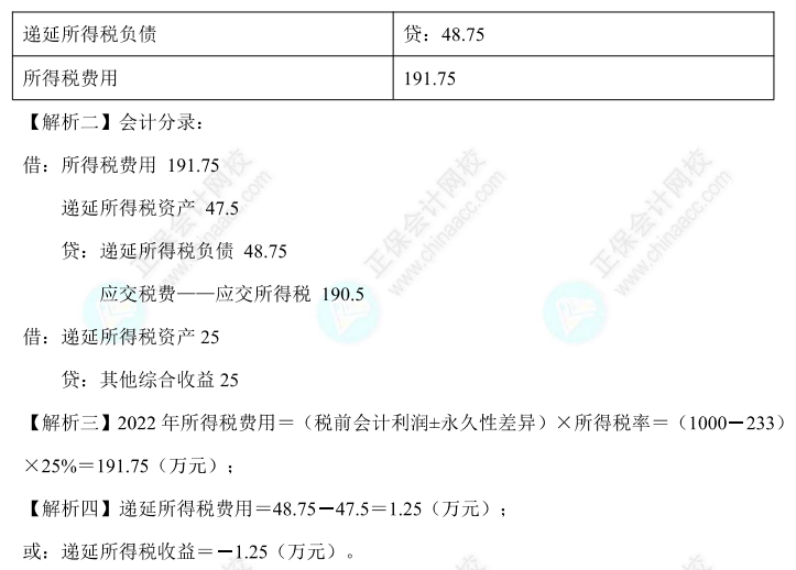 【答案下載】高志謙中級會計實務母題——所得稅