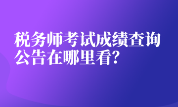 稅務師考試成績查詢 公告在哪里看？