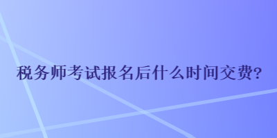 稅務(wù)師考試報(bào)名后什么時(shí)間交費(fèi)？