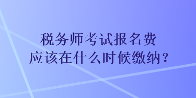 稅務(wù)師考試報(bào)名費(fèi)應(yīng)該在什么時(shí)候繳納？