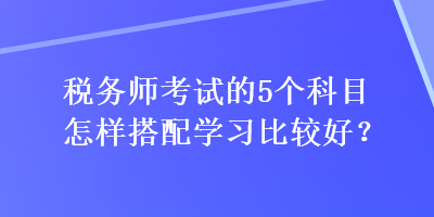 稅務(wù)師考試的5個(gè)科目怎樣搭配學(xué)習(xí)比較好？