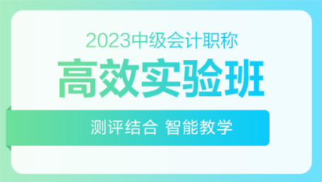 2023年中級會計(jì)職稱高效實(shí)驗(yàn)班零基礎(chǔ)預(yù)習(xí)課程已開通 速來>