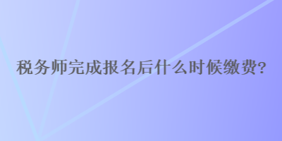 稅務(wù)師完成報(bào)名后什么時(shí)候繳費(fèi)？