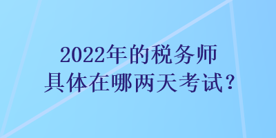 2022年的稅務(wù)師具體在哪兩天考試？