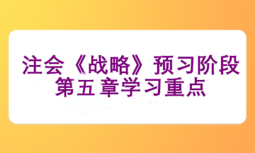 注會(huì)《戰(zhàn)略》預(yù)習(xí)階段第五章學(xué)習(xí)重點(diǎn)