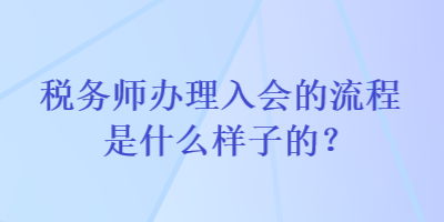 稅務(wù)師辦理入會的流程是什么樣子的？