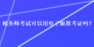 稅務(wù)師考試可以用電子版準(zhǔn)考證嗎？