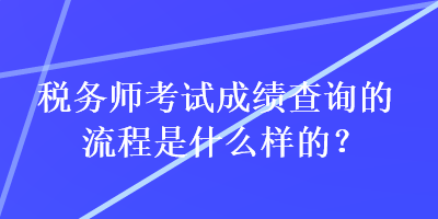 稅務(wù)師考試成績查詢的流程是什么樣的？