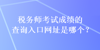 稅務(wù)師考試成績(jī)的查詢(xún)?nèi)肟诰W(wǎng)址是哪個(gè)？