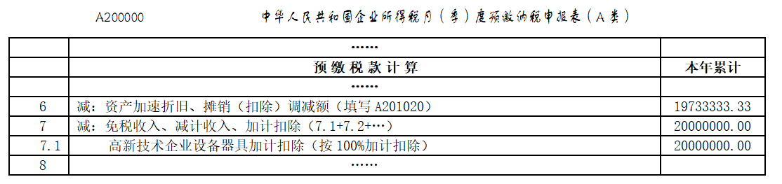 預(yù)繳納稅申報表