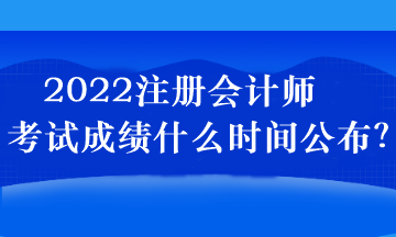 2022注冊會計師考試成績什么時間公布？