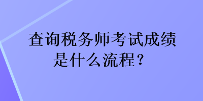 查詢稅務(wù)師考試成績(jī)是什么流程？