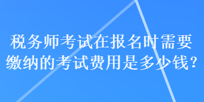 稅務(wù)師考試在報名時需要繳納的考試費用是多少錢？