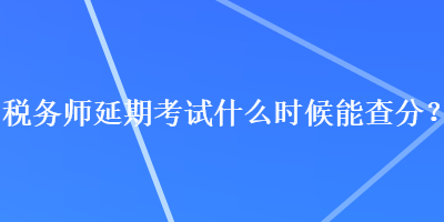 稅務(wù)師延期考試什么時候能查分？