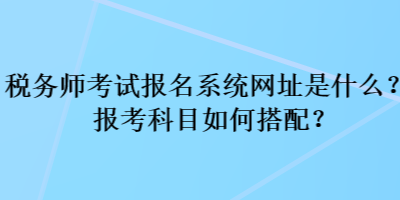 稅務(wù)師考試報(bào)名系統(tǒng)網(wǎng)址是什么？報(bào)考科目如何搭配？