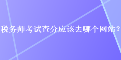 稅務(wù)師考試查分應(yīng)該去哪個(gè)網(wǎng)站？