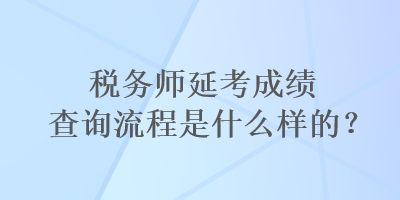 稅務(wù)師延考成績查詢流程是什么樣的？