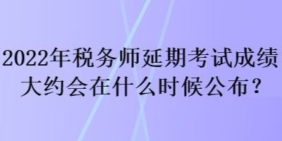 2022年稅務師延期考試成績大約會在什么時候公布？