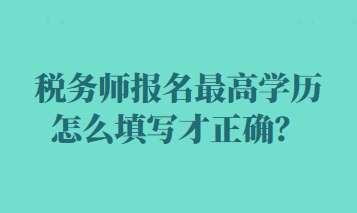 稅務師報名最高學歷怎么填寫才正確？