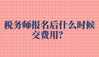 稅務(wù)師報名后什么時候交費用？