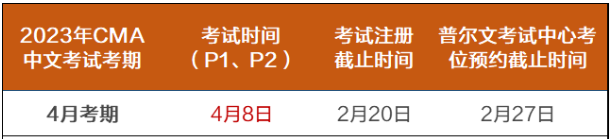 2023年【CMA】4月考試報名于2月20日截止！