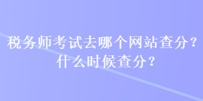 稅務(wù)師考試去哪個網(wǎng)站查分？什么時(shí)候查分？