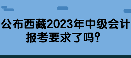 公布西藏2023年中級會計(jì)報考要求了嗎？