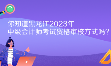 你知道黑龍江2023年中級會計師考試資格審核方式嗎？