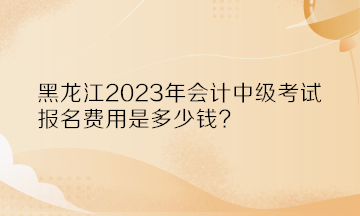 黑龍江2023年會計中級考試報名費用是多少錢？