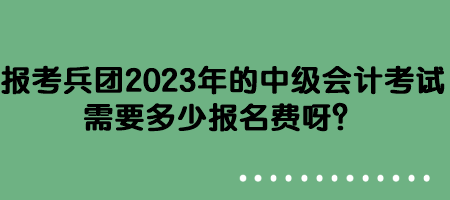 報(bào)考兵團(tuán)2023年的中級(jí)會(huì)計(jì)考試需要多少報(bào)名費(fèi)呀？