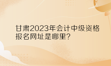 甘肅2023年會計(jì)中級資格報(bào)名網(wǎng)址是哪里？