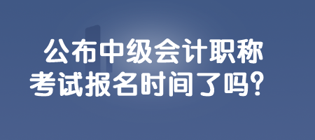 公布中級(jí)會(huì)計(jì)職稱考試報(bào)名時(shí)間了嗎？