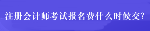 注冊會計師考試報名費什么時候交？