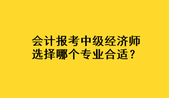 會(huì)計(jì)報(bào)考中級經(jīng)濟(jì)師選擇哪個(gè)專業(yè)合適？