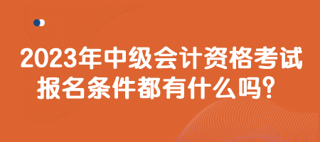 2023年中級會計(jì)資格考試報(bào)名條件都有什么嗎？