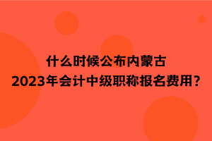 什么時(shí)候公布內(nèi)蒙古2023年會(huì)計(jì)中級(jí)職稱報(bào)名費(fèi)用？