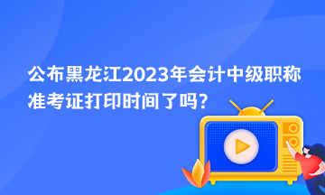 公布黑龍江2023年會計(jì)中級職稱準(zhǔn)考證打印時(shí)間了嗎？