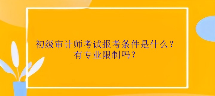 初級(jí)審計(jì)師考試報(bào)考條件是什么？有專業(yè)限制嗎？