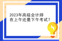 2023年高級(jí)會(huì)計(jì)師在上午還是下午考試？