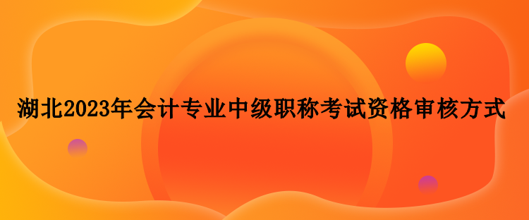 湖北2023年會計(jì)專業(yè)中級職稱考試資格審核方式？