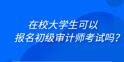 在校大學(xué)生可以報(bào)名初級(jí)審計(jì)師考試嗎？