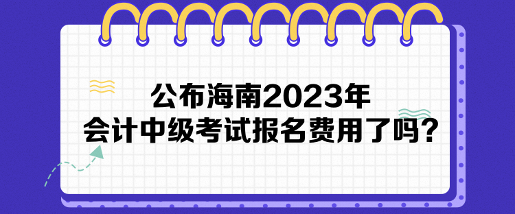 公布海南2023年會計中級考試報名費用了嗎？