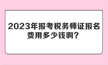 2023年報考稅務(wù)師證報名費用多少錢啊？