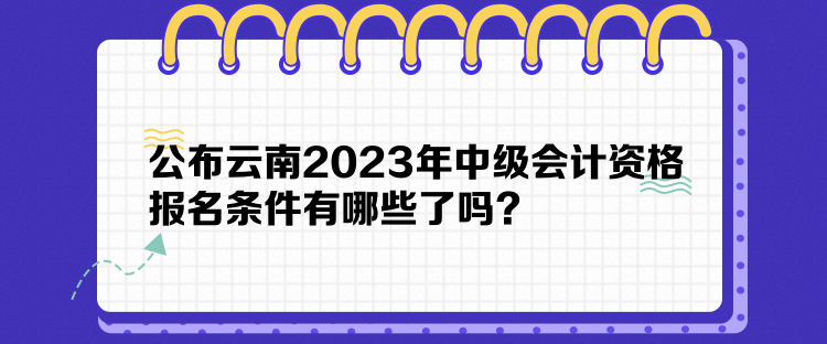 公布云南2023年中級會(huì)計(jì)資格報(bào)名條件有哪些了嗎？