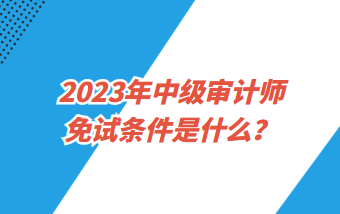 2023年中級(jí)審計(jì)師免試條件是什么？