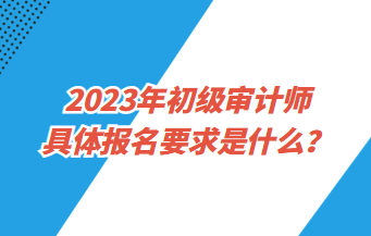 2023年初級審計師具體報名要求是什么？