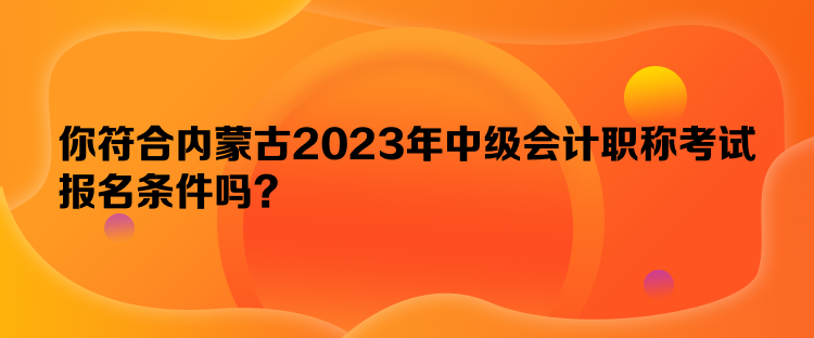 你符合內(nèi)蒙古2023年中級(jí)會(huì)計(jì)職稱考試報(bào)名條件嗎？