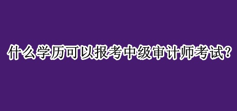 什么學(xué)歷可以報考中級審計師考試？